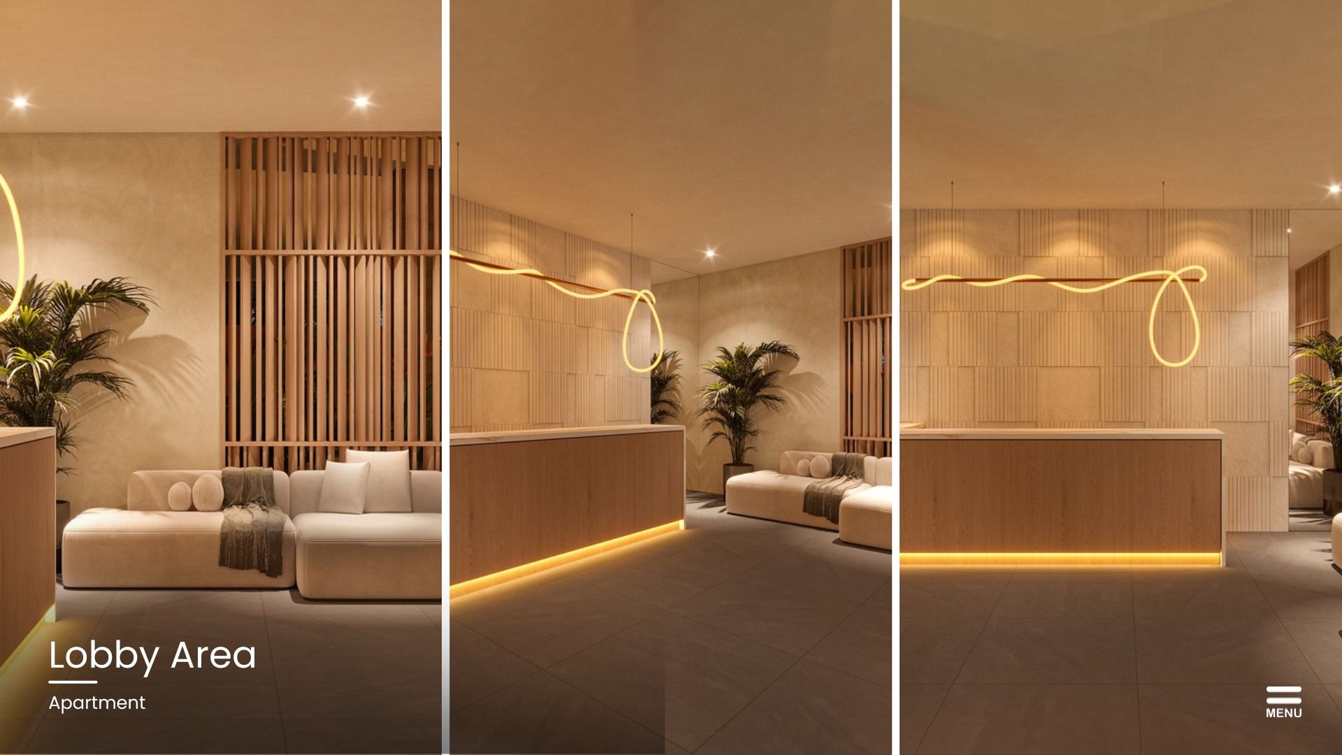 Reception lobby at Sanuuri Residences in Sanur with concierge desk and seating
